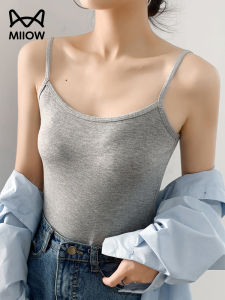 Áo Ba Lỗ Không Tay Ôm Vừa Vặn Màu Xám Trắng MiiOW Dành Cho Nữ Mùa Xuân Hè Áo Ba Lỗ Nhỏ Bên Trong Áo Khoác Ngoài Đa Năng