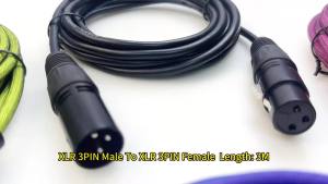 【LANO】3M XLR 3PIN male to XLR 3PIN female Premium Balanced Microphone Cable for Recording Studio Speaker Purple-blue Rose-red