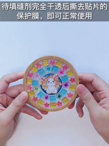 [Local Seller]DIY Coaster with Glass Mosaic Tiles Mixed Color Materials Kits Package Coaster Crafts Handmade Home NEW