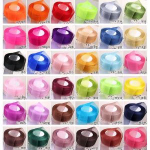 (50Yards/roll) Organza Ribbon 12/15/20/25/40mm Wholesale Gift Bows Wrapping Decoration Christmas Party Silk Ribbons Lace Fabric