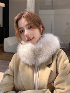 ผ้าพันคอขนกระต่ายหนาสำหรับฤดูหนาว ผ้าคลุมไหล่แบบอเนกประสงค์ ผู้หญิง ผ้าคลุมไหล่แบบยาวรัดรูป ผ้าคลุมไหล่แบบถอดได้ ผ้าคลุมไหล่แบบมีซิปรูด