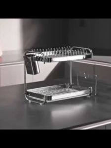 2/3 Layers 304 Stainless Steel Dish Drying Rack Dish Rack with Plates Organizer Storage Kitchen Rack