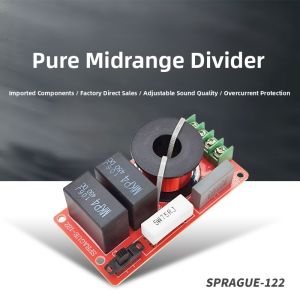 120W Single Channel Pure Midrange Speaker Crossover High Fidelity Sound Quality Adjustable Vocal Upgrade Audio Crossover