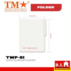 Do It Home TM White Folder 14 pts Short TWF-01