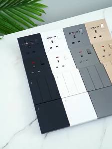 Universal 20W Socket Smart Quick charge USB Type-c Dual 3pin Wall power outletUK 13A Electrical Socket2Way Light Switch Panel