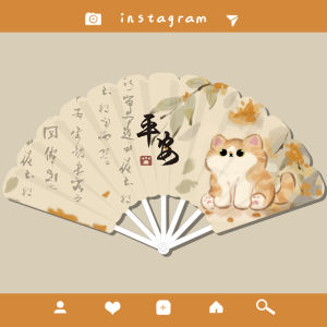 Adorable Panda Ancient Style Mini Fan Childrens Cartoon Folding Plastic Fan Summer Portable New Chinese Style Durable for Girls