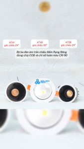 (Rạng Đông) Đèn LED âm trần Downlight chiếu điểm Spotlight 12W AT39 AT40 AT41 Ánh sáng trung tính 4000K