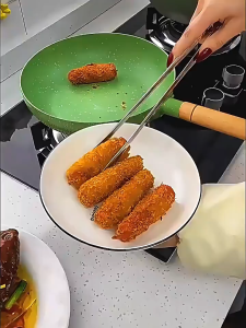 AOJN 304ที่หนีบอาหารสแตนเลสเครื่องใช้ในครัวป้องกันการลวกเครื่องมือที่จำเป็นสำหรับบาร์บีคิวเกาหลี