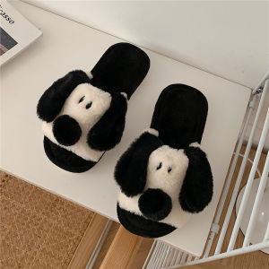 Cotton Slippers Indoor Home Use Anti-Slip Plush Cartoon Moon Couple Slippers Winter Men Women Home Comfortable Slip-On Slippers
