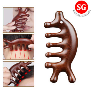 🇸🇬【SG stock】Massage Wood Comb Hair Brushes Combs Sandalwood Scalp Massage Scalp Hair Comb /Meridian Massage Comb /Scalp Scraping Dredging Wood Comb/Anti-Static