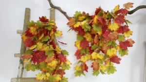 Dây Lá Phong Nhân Tạo 75CM Dây Leo Lá Mùa Thu Cây Giả Trang Trí Nhà Cửa Vườn Halloween Lễ Tạ Ơn Trang Trí Lá Lụa Tinh Tế