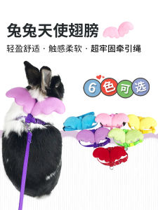 Angel Wings Pet Leash Adjustable Length Rabbit Walking Rope Retractable Traction Belt Chest Back Belt for Small Animals