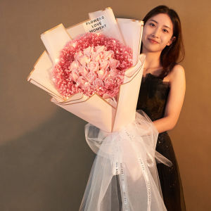 Extra Large Everlasting Flower Dried Flower Bouquet for Teachers Day Gift for Mom Girlfriend Best Friend Wife Birthday Present