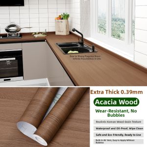 DOULEXIONG | Black Walnut Wood Texture Thickened Self-Adhesive Furniture Sticker
