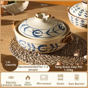 CAROTE | Stovetop Safe High-Temperature Resistant Non-Crackable Clay Pot