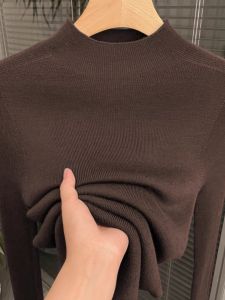 HUOLISI | Slim Fit Half-high Neck Wool Knitted Sweater