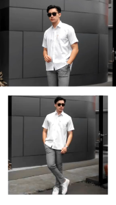 KEMEJA PRIA LENGAN PENDEK POLOS HITAM MAROON NAVY PUTIH ABU KUALITAS DISTRO