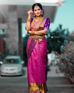 (READY STOCK) NEW DESIGN BEAUTIFUL SOFT LICHI SILK SAREE ( ETA:- 5DAYS)