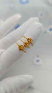 18k gold pawnable saudi gold original Rose ring opening adjustable for women Couple Wedding Engagement Delivery Gift for Women