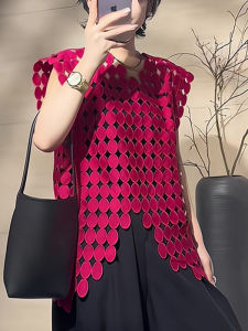 Stylish Fashionable Loose Fit Large Size Irregular Cutout Vest