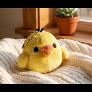 7CM Cute Cartoon Little Yellow Chicken Plushie Soft Animal Chicken Plushie Keychain Backpack Pendant Doll Birthday Gift For Kid