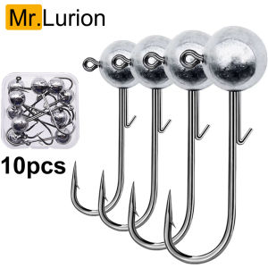 MrLurion 1Box 2g 3g 7g 10g 12g 18g 20g fishing hook jig hook round head crank bass tackle carbon steel hooks for soft baits