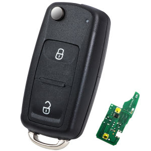 KEYECU 7E0 837 202AD / 5K0 831 202AD 315MHz/ 433MHz ID48 Chip for Volkswagen Amarok Transporter 2011-2016 Flip Remote Key Fob
