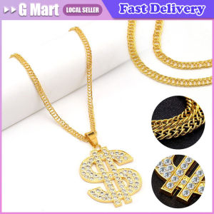 Gold Color Large Dollar Alloy Necklace Hip Hop Nightclub Exaggerated Mens Transport Amulet Popular classic rectangular pendant mens necklace black Cuban chain mens jewelry gift
