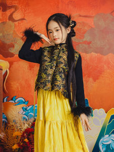 New Year Limited Edition Little Honey Childrens Clothing Traditional Chinese Style Vest Girls Trendy Autumn Winter Spring