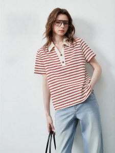 Toyouth | Áo thun polo dệt nổi họa tiết cut-out phong cách thủy thủ