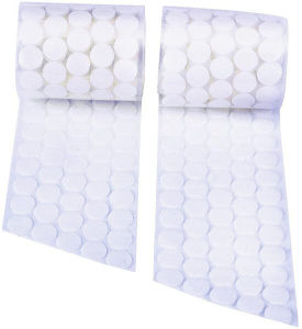 200pieces (100Pairs) Self Adhesive Dots Velcro Sticky Back Nylon Coins Hook Loop Strips Fastener Round Dot Stickers Tapes for Hanging Sewing Clothing Kids Crafts