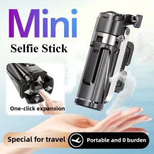 P25 Portable Selfie Stick Retractable Anti-shake Quadpod with Wireless Remote Compatible with IPhone/Android Phones
