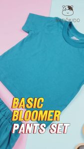 Nadokido Basic Tee Set Bloomer Pants / Kaos Baju Celana Pendek / Setelan Anak Bayi Polos ( 1 - 3 Tahun )