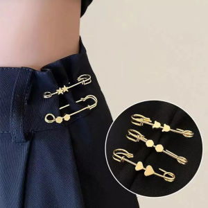 Simple Gold Color Brooch for Women Plain Waist Brooches Adjustable Collar Waistline Brooch Pins Female Cloth Jewelry Accessories