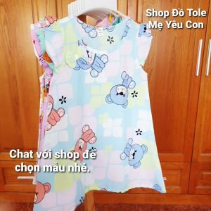 Váy đầm chữ A Size 5 (14-15kg) Tole/lanh 2 da loại 1. Được chọn mẫu. Phom rộng vải tole mát rượi.