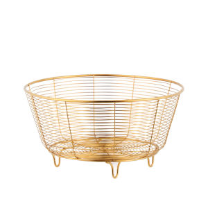 Colorful Round Flat Bottom Stainless Steel Drain Basket