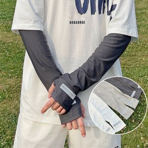 Cycling Arm Sleeve UV Protection Sleeve Ice Silk Thin Breathable Outdoor Cool Driving Cycling Hand Cover Sunscreen Long Gloves