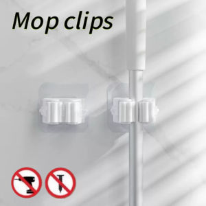 Mop Holder Self-adhesive Broom Stand Wall Mounted Mop Support Sweeping Brush Hook Storage Organizer Bathroom Kitchen Accessories
