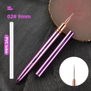 1/6PCS Purple Metal Handle Art Liner DIY Painting Brush Drawing Lines Stripe Flower Painting Pen UV Gel Brush