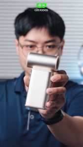 Quạt mini GOOJODOQ Quạt cầm tay siêu nhanh 6000mah 3 trong 1 Turbo tốc độ cực cao có màn hình LED Hai vòi phun gió