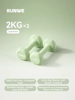 Runwe | Cast Iron Small Dumbbells for Beginner 2KG Pair