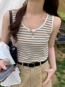 เสื้อกั๊กสายเดี่ยวทรงสลิมฟิตสำหรับผู้หญิงในช่วงฤดูร้อน ป้องกันหน้าอก ชุดชั้นใน ชุดกีฬา ชุดเสื้อผ้าทำงาน ชุดเสื้อผ้าทำงาน