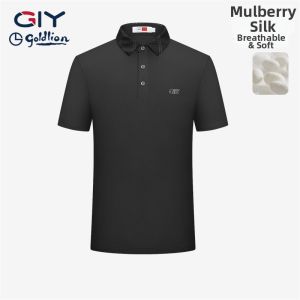 GYgoldlion | Satin Silk Mens Polo Shirt 2026 Summer New