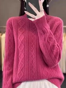 WANGGONGZHU | Thickened Cashmere Half-High Collar Womens Base Shirt Autumn Winter Inner Wear Fashionable Stylish Knitted Sweater Slimming