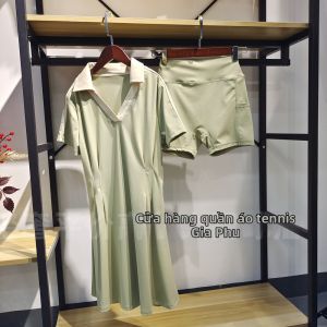 CJLINDF | Đầm Ngắn Tay Kiểu Retro Giảm Cân Có Quần Ngắn Để Ngăn Lộ Hàng Thiết Kế Eo Đồng Hồ Cát