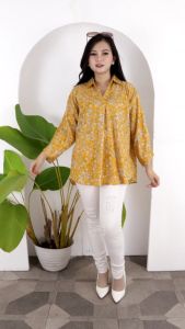 Atasan Wanita V-Neck JUMBO RAYON SAKURA LD 130 CM SUPER BIG SIZE XXXXXL 5XL 4254