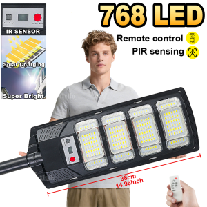 768LED Outdoor Solar Lamp Ultra Powerful Solar Street Light 320° Wide Range Dusk to Dawm Lighting IR Sensor Backyard Garden Lamp