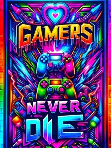 KAYOU | Đèn Neon Nhiều Màu Sắc 5D Tự Làm Tranh Gắn Đá Bộ Dán Đầy Đủ Diện Tích Máy Chơi Game Thêu Handmade Nghệ Thuật Khảm Trang Trí Nhà