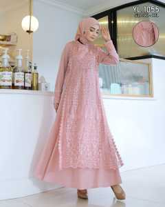 gamis yul Baju Muslim Wanita  Brukat Tile Gamis Kondangan  Remaja Dewasa Fashion Muslim Premium