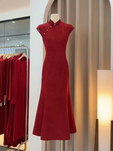 DANTING | Chinese Style Red Cheongsam Dress For Bridal Occasions
